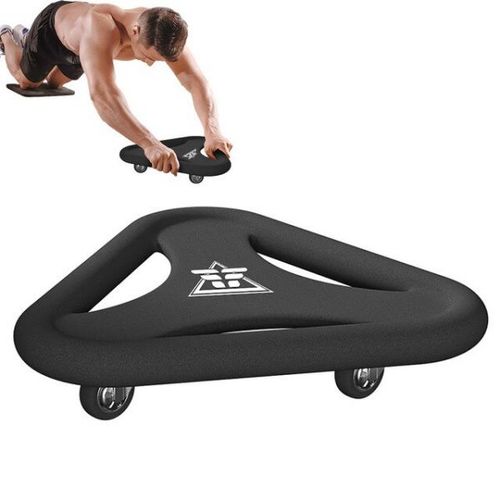Exercise Equipment Wheel Non-Slip Handle Random Rotation Roller, Black