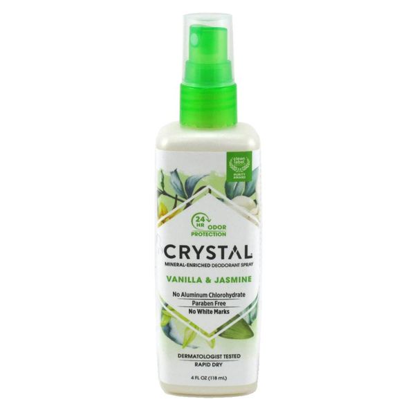 Crystal Deodorant Spray 4 Ounce Vanilla & Jasmine (118ml) (Pack of 2)