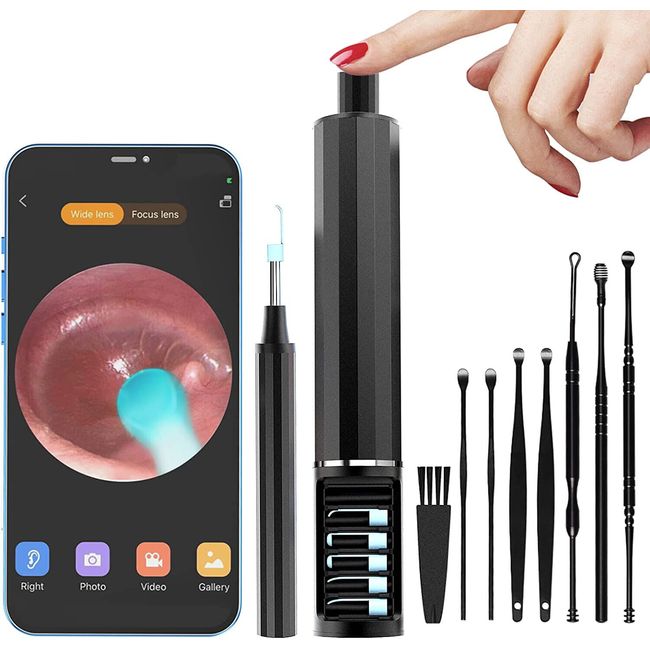 LED Ear Endoscope Camera Canal Wax Pick Clean Removal Tool Kit ENT Wifi Phone