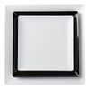 Exquisite Disposable-White-Plastic-Plates-Square Linear (40 Pack) Wedding Dinner Fancy Tableware Dishes (9 Inch., White) Single Size Set