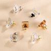 coolnews 8 Pack Crystal Glass Drawer Knobs Brushed Brass/Gold Cabinet Knobs Square Dresser Knobs and Pulls for Kitchen Cupboard 1-3/8 Inch