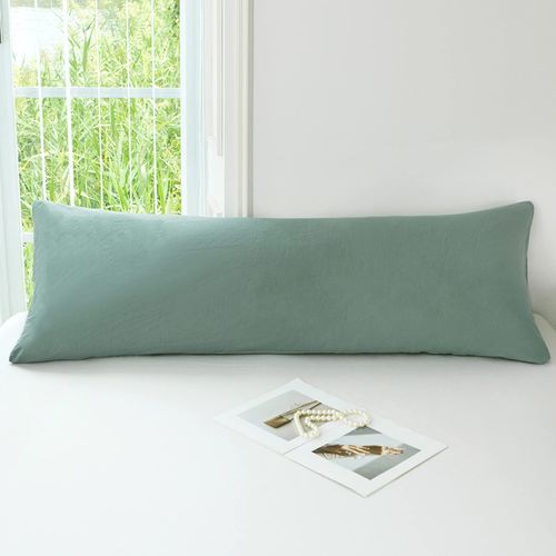 MILDLY Super Soft Pillowcase - Washed Microfiber Lightweight Pillow Cases Body Size Sage Green 1PCS, Easy Care and Fade Resistant Stain Resistant 20x54 Inches