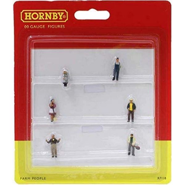 Hornby R7118 Farm People for Model Railway OO Gauge, Model Train Accessories for Adding Scenery, Dioramas, Woodland, Buildings and More, Model Making Kits - 1:76 Scale Model Accessory