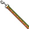 Buckle-Down Pet Leash - Smoking Monkey Repeat Argyle Rasta - 4 Feet Long - 1" Wide