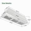 36" Built-In/Insert Range Hood 600CFM Kitchen Vent LEDs Convertible Fan Sliver