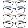 AQWANO Flexible Reading Glasses for Women Men, TR90 Lightweight Durable Readers Computer Blue Light Blocking Anti UV Ray/Eye Strain/Glare +3.0