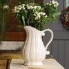 Ivory White Glazed Country Style Pitcher Jug Display Vase