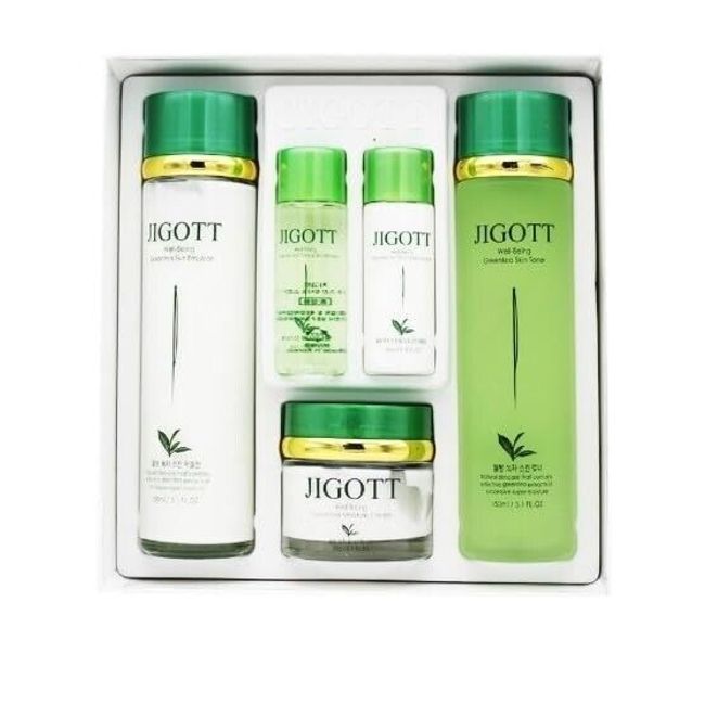 Jigott Well-Being Green Tea Skincare 3 Set - Toner, Emulsion, Cream Set