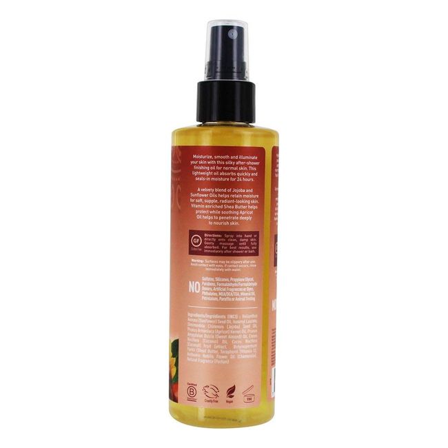 Desert Essence, Jojoba & Sunflower Body Oil Spray, 8.28 fl. oz. - Gluten-Free, Vegan, Cruelty Free - 24hour Moisture, Soothes Skin, Perfect for Sensitive Skin, Illuminating Body Spray