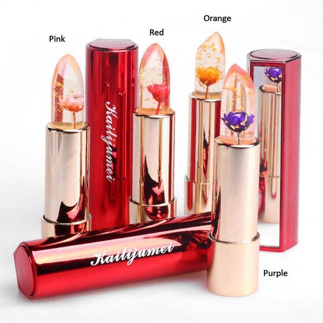 KAILIJUMEI Moisturizer lipsticks Lips Care Surplus Bright Flower Jelly Lipstick 4g x 4 PCS SET