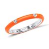 Santuzza 925 Sterling Silver Enamel Stackable Ring Cubic Zirconia Eternity Stacking Ring for Women (Orange,9)