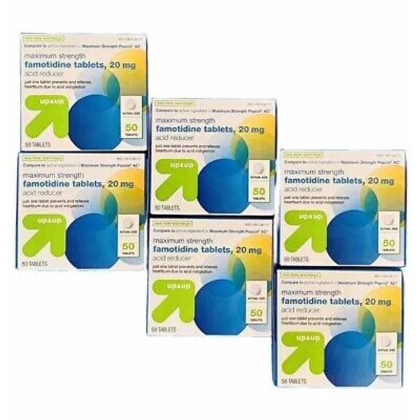 6Pk Famotidine 20mg Max Strength Acid Reducer 50ct (300 Tabs Total) EXP 01/26