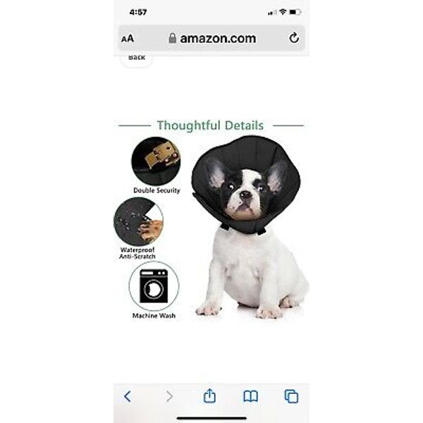 Soft Dog Cone for Dogs After Surgery, Breathable Pet Recovery S Black