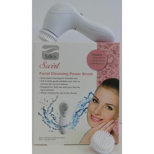 Brand New Silk'n Swirl Facial Cleansing Power Brush w/Batteries Water Resistant