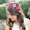 VEGCOO 5PCS Flower Crown Headbands Flower Headbands for Women Girls, Multicolour Flower Hair Wreath Floral Headpieces Festival Hair Accessories for Wedding Party Festival