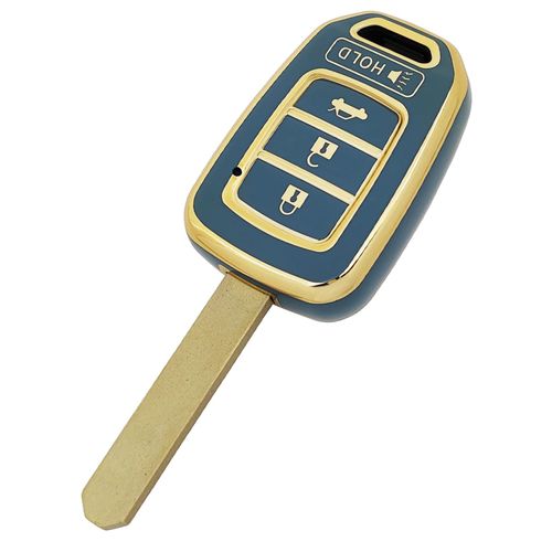 vurbemes 360 Degree Soft TPU Protector Key Fob Cover Case fit for Honda 2016-2017 Accord 2016-2019 Civic 2014-2015 CR-V Keyless Entry Key Fob (Blue)