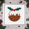 Crafty Capers Christmas Pudding | Complete Mini Cross Stitch Kit | 13cm Square