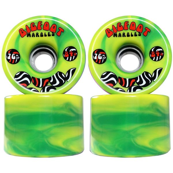 Bigfoot Marbles Swirl, Green/Yellow, 76mm