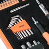 51 Pcs Household Hand Toolbox Magnetic Screwdriver Bit kit+Organizer Case Orange