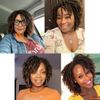Creamily Dreadlock Wig for Black Women Brown Braided Wigs Short Curly Big Afro Braided Wigs Faux Locs Twist Braiding Synthetic Wigs (Brown Mix Blonde)