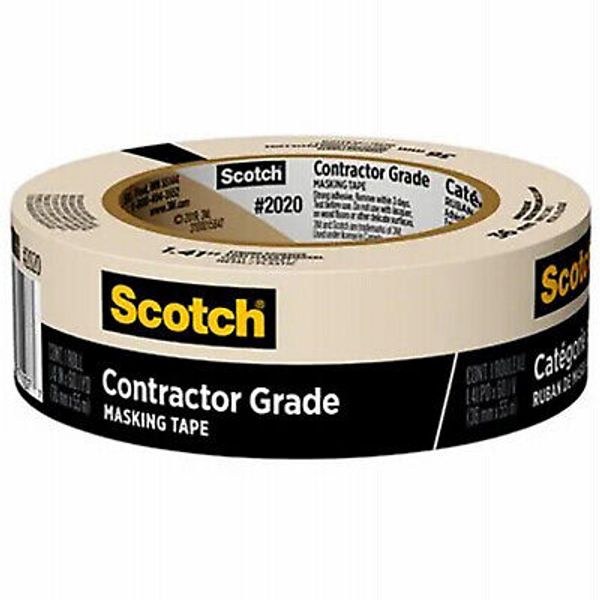 SCOTCH 2020-36AP Masking Tape, 60 yd L, 1.41 in W, Tan