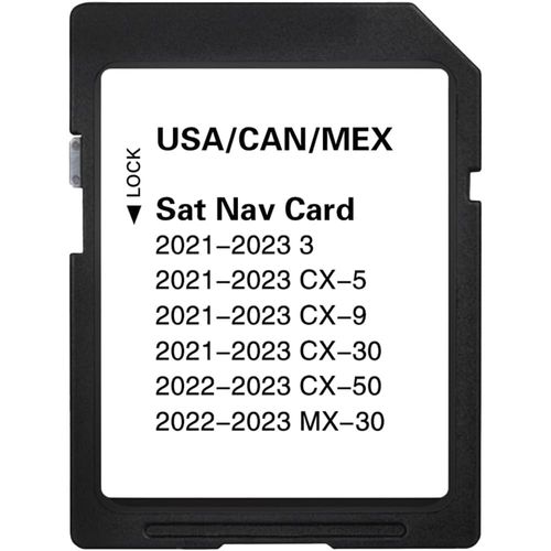 Premium Latest Navigation SD Card, Seamless Map Update for CX-5(2019-2023), CX-30(2021-2023), 3 Hatch/Sedan(2021-2024), CX-9(2021-2023), CX-50(2023-2024), MX-30(2022), USA/CAN/MEX, VIN Check Required