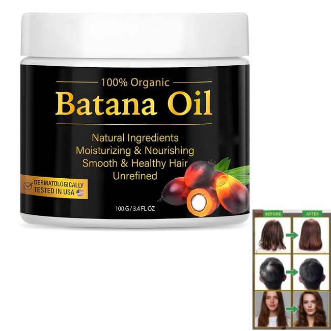 100% Natural Batana Oil for Hair Growth and Nourishment, Natural Batana Oil to Prevent Hair Loss, Eliminates Split Ends for Men & Women,Batana Hair Cream for Men & Women