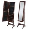 2 Kinds Free Standing Jewelry Cabinet Armoire with Beveled Edge Mirror Gorgeous