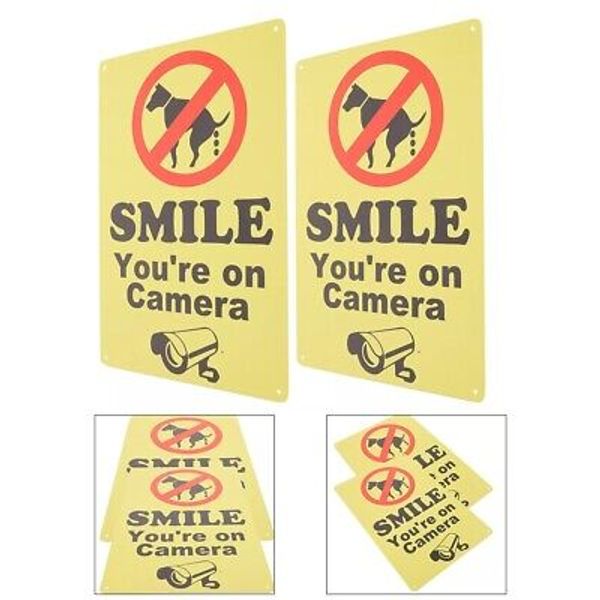 Easy To Insert No Dog Poop Signs Camera Surveillance Sign High-Quality Iron