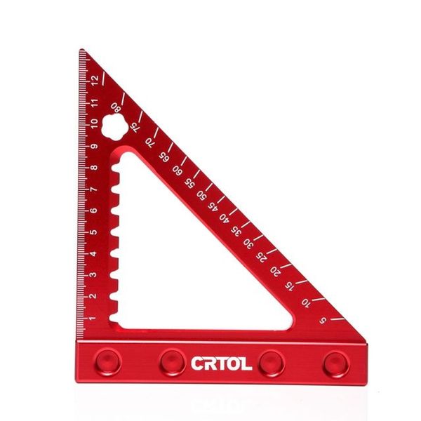 CRTOL 6 Inch 90 Degree Metric Angle Ruler Aluminum Alloy Carpenter Square Triangle Ruler DIY Woodworking Tools, CT-7