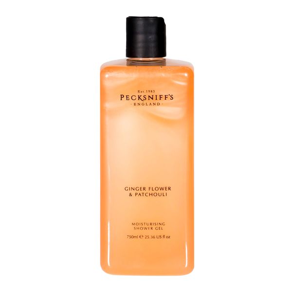 Moisturising Shower Gel - Liquid Body Wash for Soft Skin, Natural, Revitalising for Men and Women, Hydrates, Moisturises, Cruelty Free, Gift of Luxury (Ginger Flower & Patchouli) (750ml) - Pecksniff’s