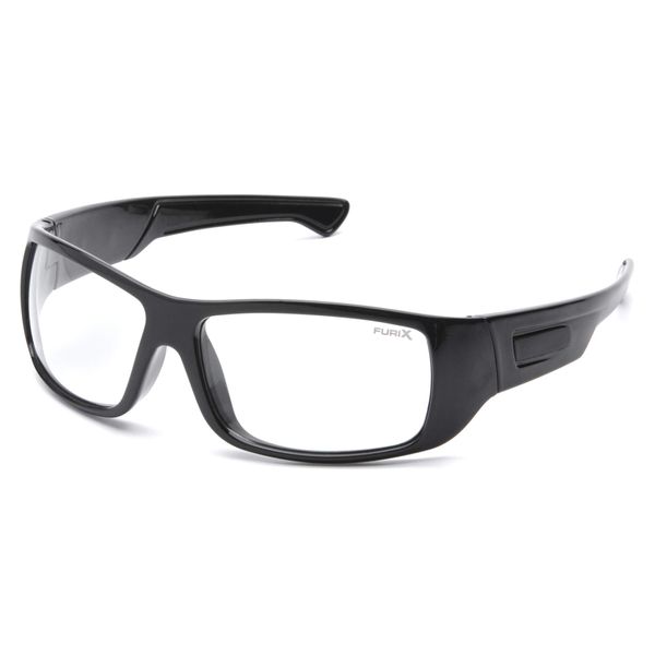 Pyramex Furix Safety Glasses, Black Frame/Clear Anti-Fog