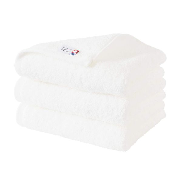 Bloom Imabari Towel, Certified FUu Face Towel, Set of 3, Soft, Fluffy, Thick, Water Absorbent, Hotel Specifications, Made in Japan, 100% Cotton (White)