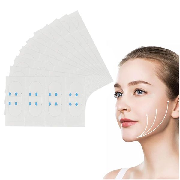 Ryaupy 40Pcs Unsichtbare Gesicht Face Lift Patch, Dünner Gesichtsaufkleber, Facelifting Aufkleber, Makeup Facelifting Werkzeuge für Doppelkinn V Gesicht