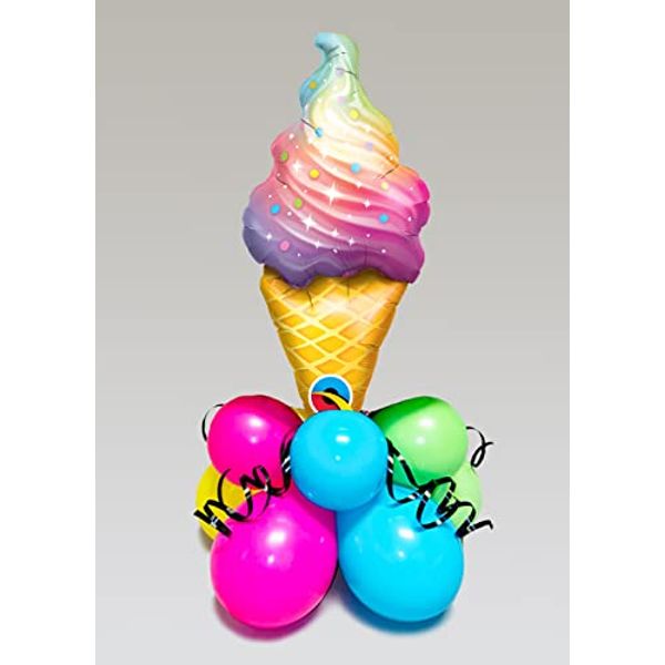 Struts Inflated Rainbow Ice Cream Mini Table Centrepiece Decoration