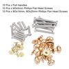 sourcing map 10mm Head Dia. Round Knobs Pull Handle, 10pcs Zinc Alloy for Drawer Pulls Gift Box Cabinet Door Knobs with M3x14,M3x25 Screws, Light Gold