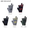 Daiwa DG-6423 Quick-Drying Gloves, 3-Piece Cut, Black, 2XL