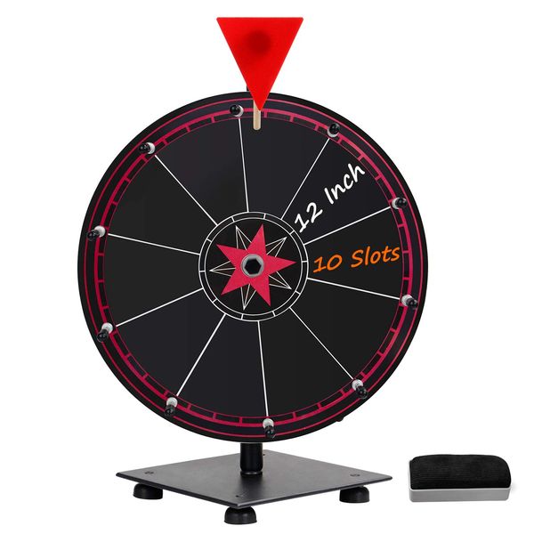 24 Inch Spinning Wheel, 14 Slots Color Prize Wheel with Dry Erase Markers and Eraser, Spin Wheel For Prizes with Stand - Tabletop or Floor, Wheel of Fortune Game for Carnival, Game Casino & Trade Show
