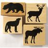 Wildlife Silhouette Rubber Stamps