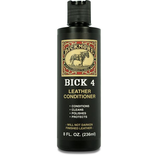 Bickmore Bick 4 Leather Conditioner 236ml (8 oz) - Delivered Since 1882 - Cleaner and Conditioner - Repair, Polishing & Protecting All Smooth Finish Leather 8 oz, White