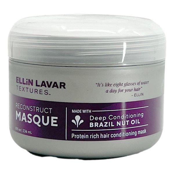 Ellin LaVar Textures ReconstructMasque Hair Mask with Brazil Nut Oil | Protein Rich Deep Conditioning Mask | Retain Moisture in Hair & Scalp | Support Hair Growth | Restore Dry & Damaged Hair (8 oz)