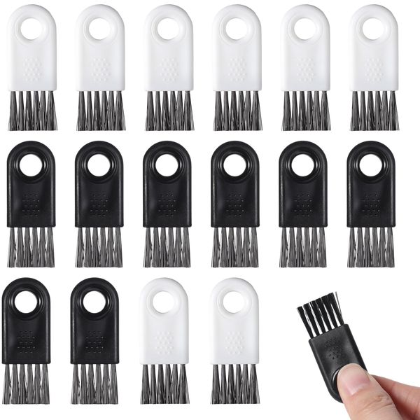 Shaver Cleaning Brush Set 16 Pieces Barber Clipper Brush Blade Trimmer Cleaning Brush Set Nylon Hair Durable Stable for Electric Hair Clippers Household Cleaning Computer Accessories - Black&White