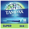 Tampax Pearl Tampons With Plastic Applicators Super Absorbency, Unscented 18 Count (Pack of 3)