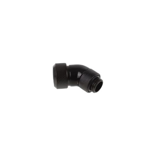 Alphacool Eiszapfen 13mm HardTube Compression Fitting 45° Rotatable G1/4 - Knurled - Deep Black (17407)