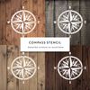 Compass Rose Stencil - Ocean and Large Compass Design for Nautical Decor