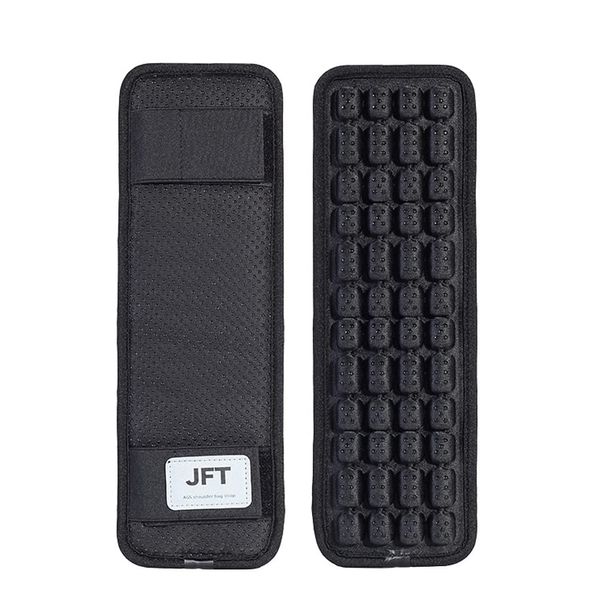 [JFT] Shoulder Pad Decompression Belt Pad Anti-Gravity Shoulder Pad Anti-slip Double-Sided Shoulder Pad Air Cushion Velcro, Far Infrared (Shoulder Pad L Size, 2 Both Sides, Black), Shoulder Load