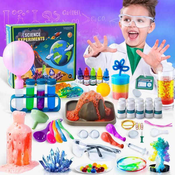 Science Kits for Kids - 70 Experiments Science Kit for Kids Age 6-12 Year Old, STEM Educational Science Toys Gifts for Girls Boys, Chemistry Set, Crystal Growing, Erupting Volcano