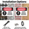 (2 Pack) Safety Harness Required OSHA Danger Sign