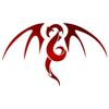 Tribal Dragon Car Boot Sticker Decal, Red Chrome