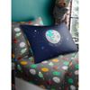 T&A Bedding Space Single Fitted Sheet and Pillowcase Set Grey Planets